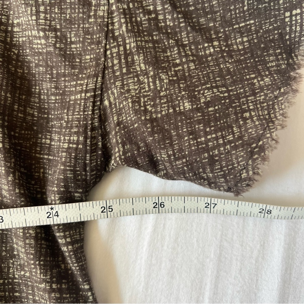 Brown and cream cotton shirt with wooden buttons size 48 (size 16) - Picture 5 of 9